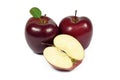 Sliced fresh red apple isolated on white Royalty Free Stock Photo