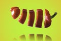Sliced fresh red Pepper levitating Royalty Free Stock Photo
