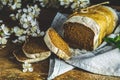 Sliced freshly baked rye handmade breads