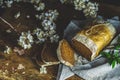 Sliced freshly baked rye handmade breads