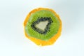 Sliced fruit stack orange kiwi