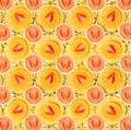 Sliced Fruits Background. Strawberry, Pineapple, Orange Royalty Free Stock Photo