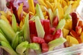 Sliced fruits on a cup