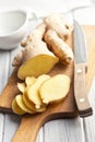 Sliced ginger root