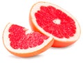 sliced grapefruit isolated on white background. full depth of field. clipping path Royalty Free Stock Photo