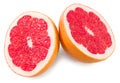 sliced grapefruit isolated on white background. full depth of field. clipping path. Royalty Free Stock Photo