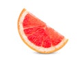 Sliced grapefruit on white