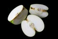 Sliced green apple from above Royalty Free Stock Photo