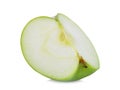 Sliced green apple or granny smith apple isloated on white Royalty Free Stock Photo