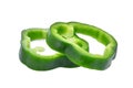 Sliced green bell pepper isolated on white Royalty Free Stock Photo