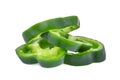 Sliced green bell pepper isolated on white Royalty Free Stock Photo