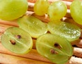 Sliced green grapes Royalty Free Stock Photo