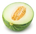 Sliced green melon isolated on white background Royalty Free Stock Photo