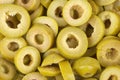 Sliced green olives Royalty Free Stock Photo