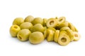 Sliced green olives Royalty Free Stock Photo