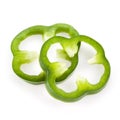 Sliced green pepper isolated