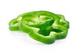 Sliced green pepper isolated on white background Royalty Free Stock Photo