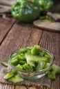 Sliced green Peppers Royalty Free Stock Photo