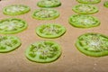 Sliced green tomatoes from the garden Royalty Free Stock Photo