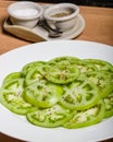Sliced green tomatoes from the garden Royalty Free Stock Photo