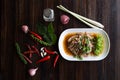 Sliced grilled pork salad spicy Thai style Royalty Free Stock Photo