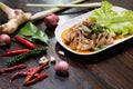 Sliced grilled pork salad spicy Thai style Royalty Free Stock Photo