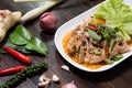 Sliced grilled pork salad spicy Thai style Royalty Free Stock Photo