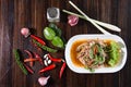 Sliced grilled pork salad spicy Thai style Royalty Free Stock Photo