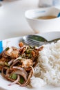 Sliced grilled pork salad. Thai food Royalty Free Stock Photo