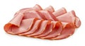 Sliced Ham on White Background Royalty Free Stock Photo