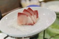 Sliced Hamachi Fish Sashimi with Sliced Radish