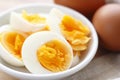 Sliced-hard boiled eggs