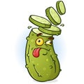 Sliced Head Pickle Cartoon Character