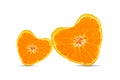 Sliced orange fruit isolated on white background Royalty Free Stock Photo