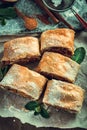 Sliced homemade apple strudel above Royalty Free Stock Photo
