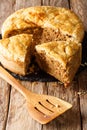 Sliced homemade tourtiere pie with pork, mashed potatoes and sp Royalty Free Stock Photo