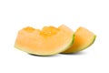 Sliced Honey melon in white background 2