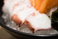 Sliced Japanese food octopus tako sashimi