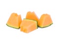 Sliced japanese melon, orange melon or cantaloupe melon isolated