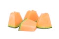 Sliced japanese melons, orange melon or cantaloupe melon Royalty Free Stock Photo