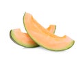 Sliced japanese melons, orange melon or cantaloupe melon Royalty Free Stock Photo