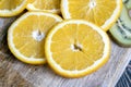 sliced juicy fresh orange, closeup Royalty Free Stock Photo