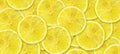 Sliced juicy lemon. Close-up. Copy space. Fresh fruits. Fruit background