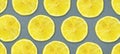 Sliced juicy lemon on a gray background. Fresh fruits. Fruit background. Summer party. Birthday Royalty Free Stock Photo