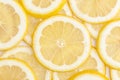 Sliced juicy lemons. View from above