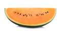 Sliced king orange watermelon or sweet gold watermelon isolated on white