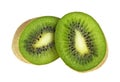 Sliced kiwi fruit half isolated on white background Royalty Free Stock Photo