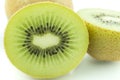 Sliced Kiwi fruit isolated on white background cutout, Delicious ripe kiwi fruits, isolated on white background,  kiwi slices Royalty Free Stock Photo