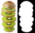 Sliced kiwi fruit isolated on white Royalty Free Stock Photo