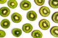 Sliced kiwi fruit on white background pattern Royalty Free Stock Photo